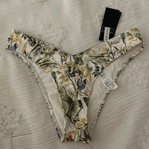 Abercrombie Green Tropical Print Cheeky Bikini Bottoms